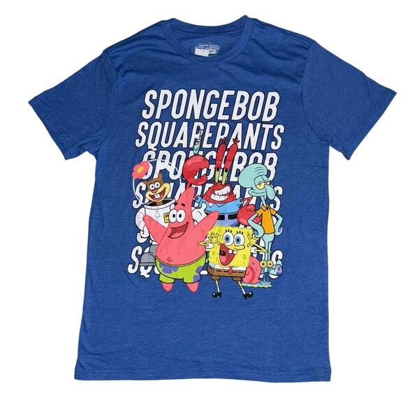 SpongeBob SquarePants Blue Mens Med Shirt Patrick Sandy Squidward Gary Mr Krabs - Picture 2 of 3